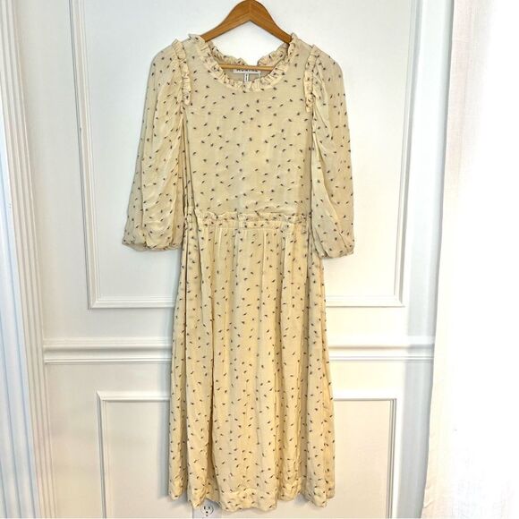 Munthe Curtis Open Back Embroidered Floral Midi Dress, Size 6 (EU 36) - Picture 3 of 15